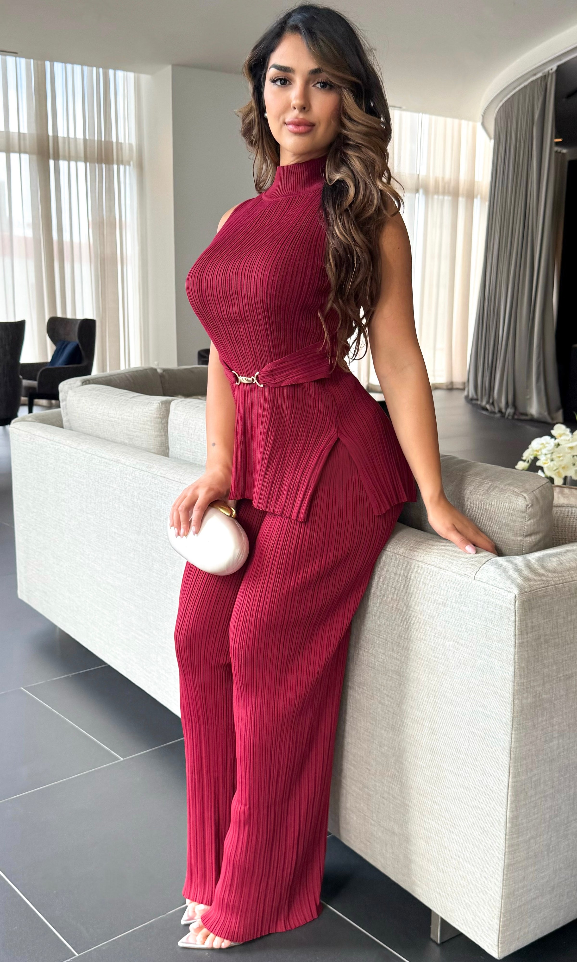 JIMENA RIBBED PANT SET