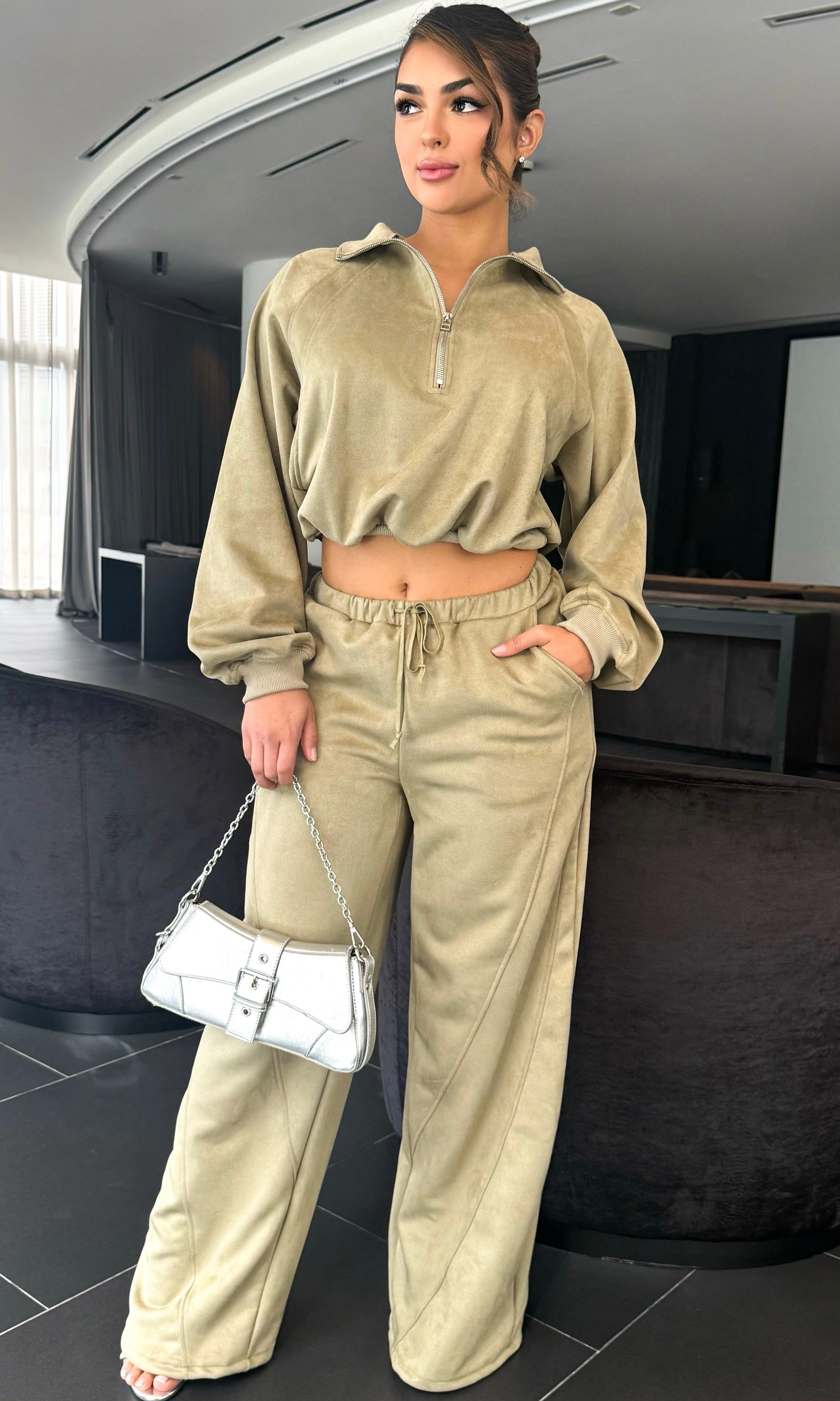TRACY SUEDE JOGGER SET
