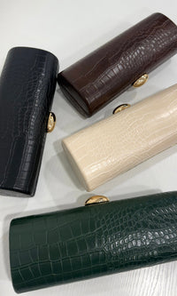 CROC LEATHER BAG (BLACK)