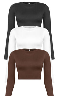 AGUSTINA BASIC CROP TOP (BLACK, WHITE OR BROWN)